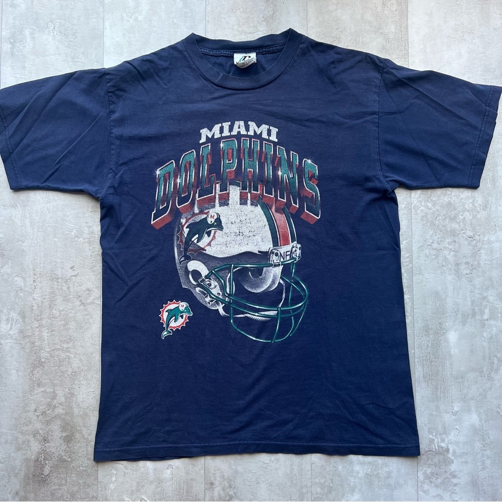 Vintage 90s NFL miami Dolphins football tee size Large jersey